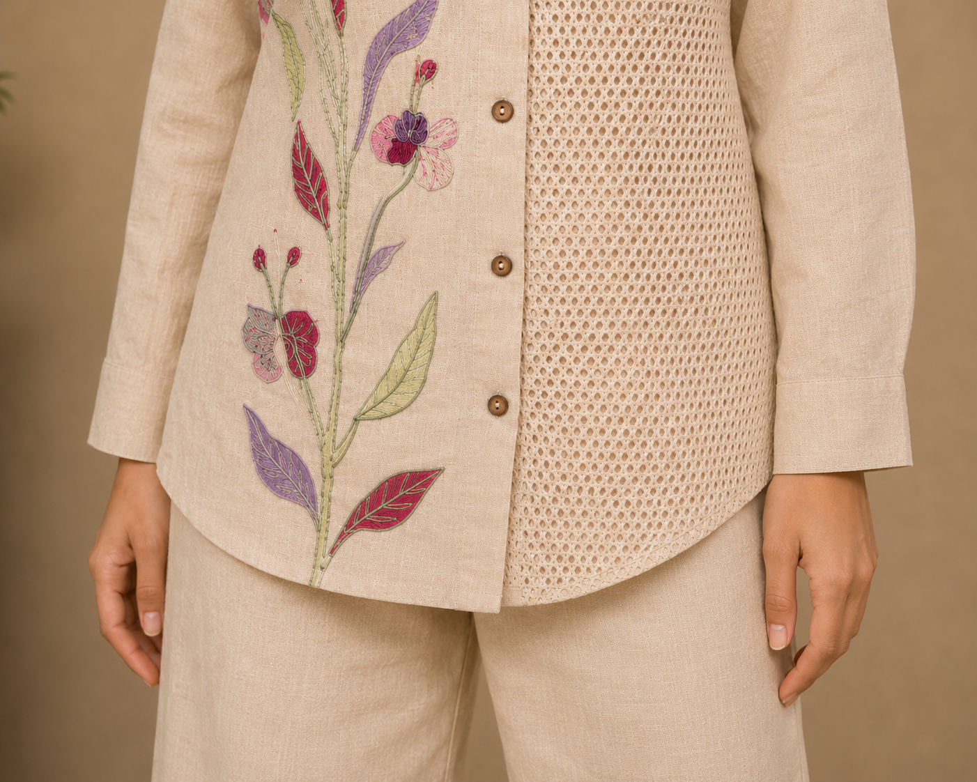 Ivory Bloom Embroidered Co-Ord Set Doaba The Wedding Mall
